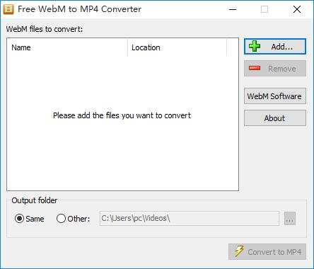Free WebM to MP4 Converter下载,WebM转换,视频转换
